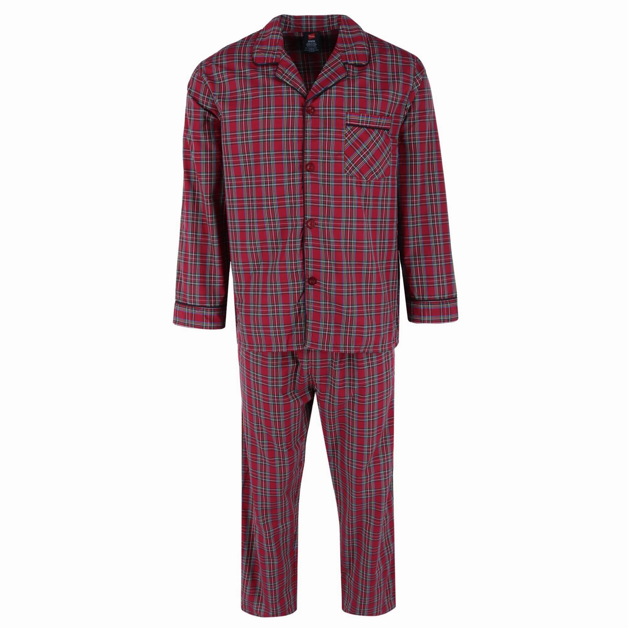 Men's Big & Tall Broadcloth Long Sleeve Pajama Set