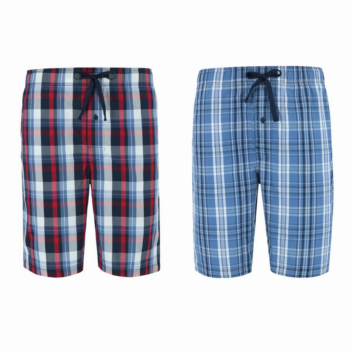 Men's Big and Tall Woven Tagless Plaid Shorts (Pack of 2)