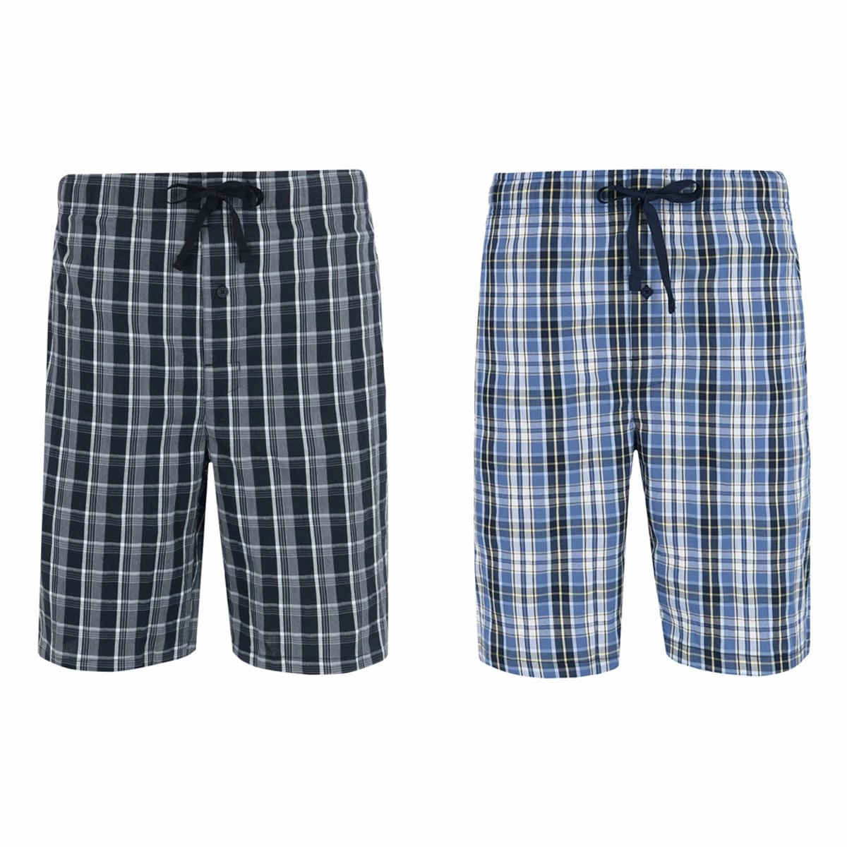 Men's Big and Tall Woven Tagless Plaid Shorts (Pack of 2)