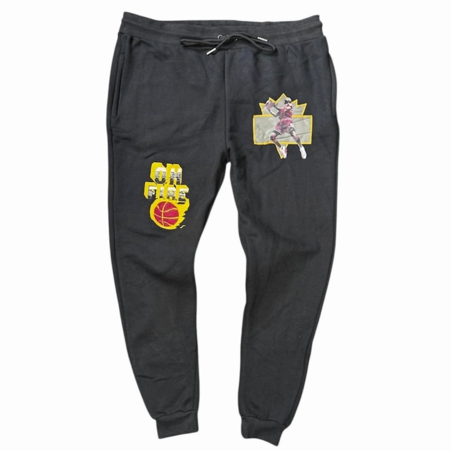 Men's Bordeaux On Fire Sweatpants In Black