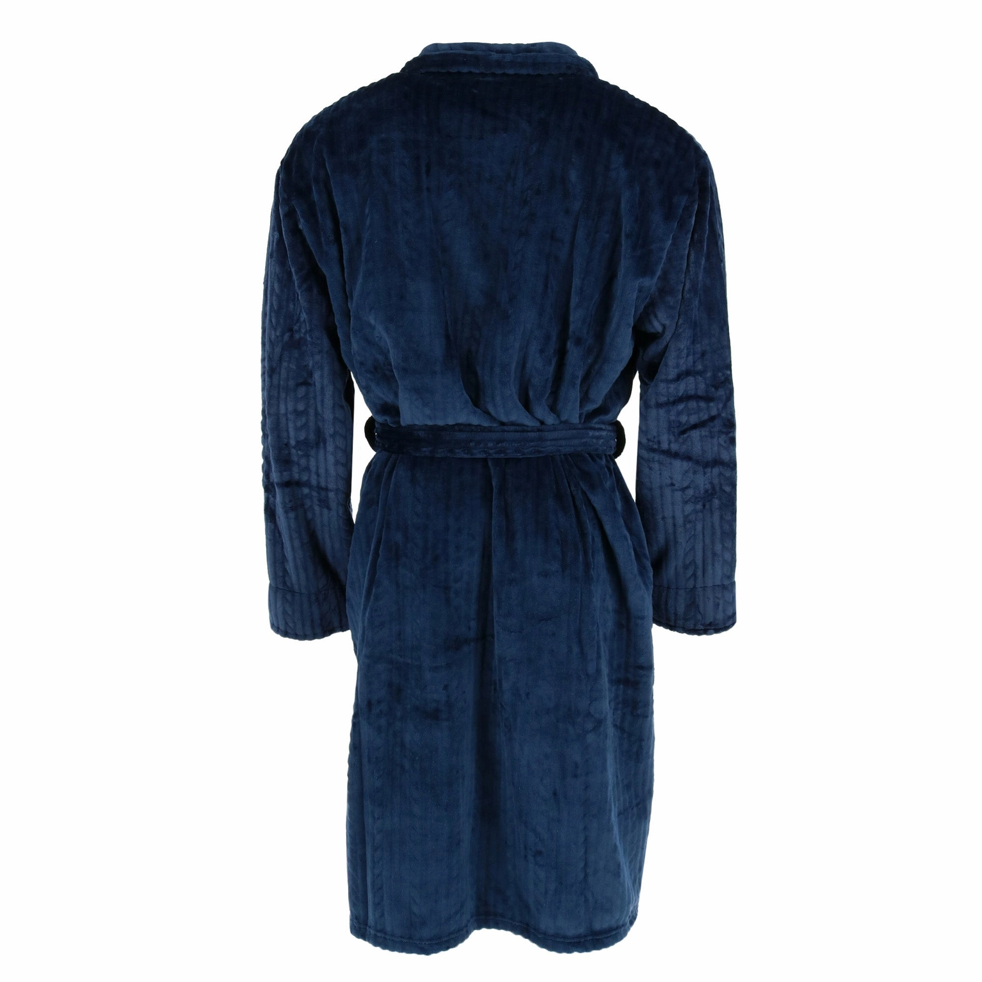 Men's Cable Shawl Collar Plush Robe