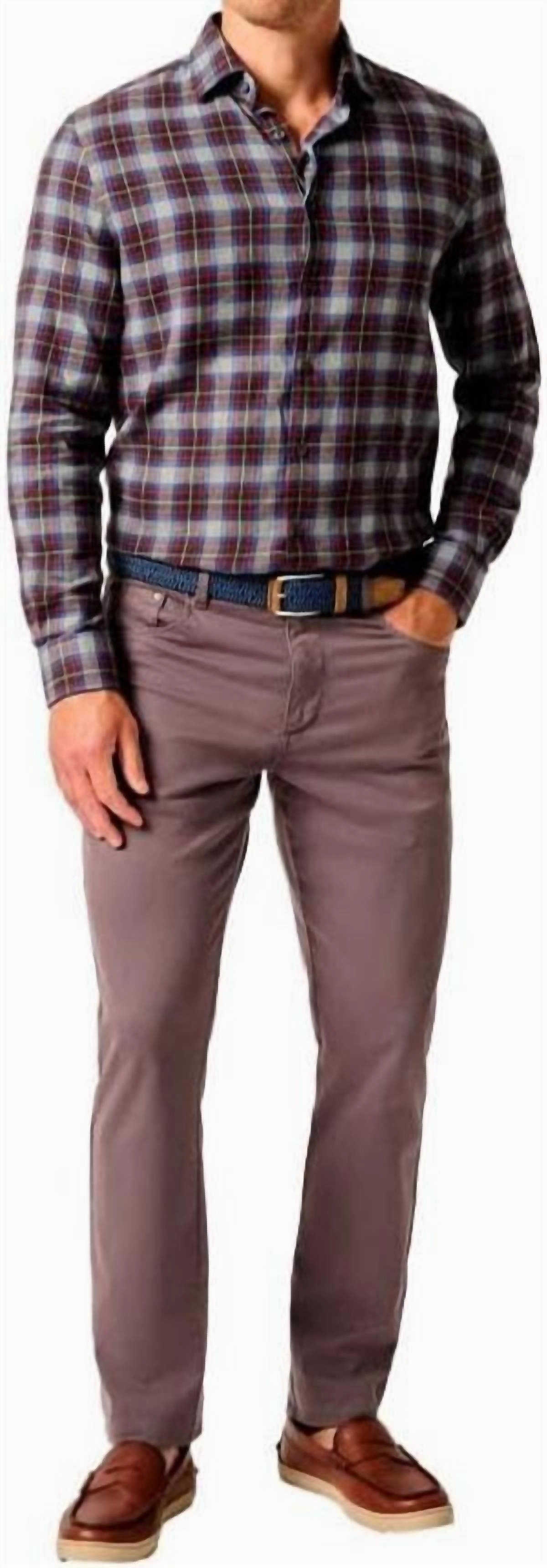 Men's Carmel Sateen 5-Pocket Pant In Pewter