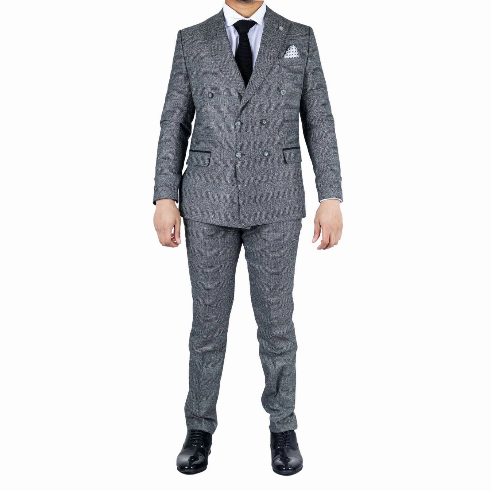 Men's Classic Grey Double Breasted 2-Piece Suit