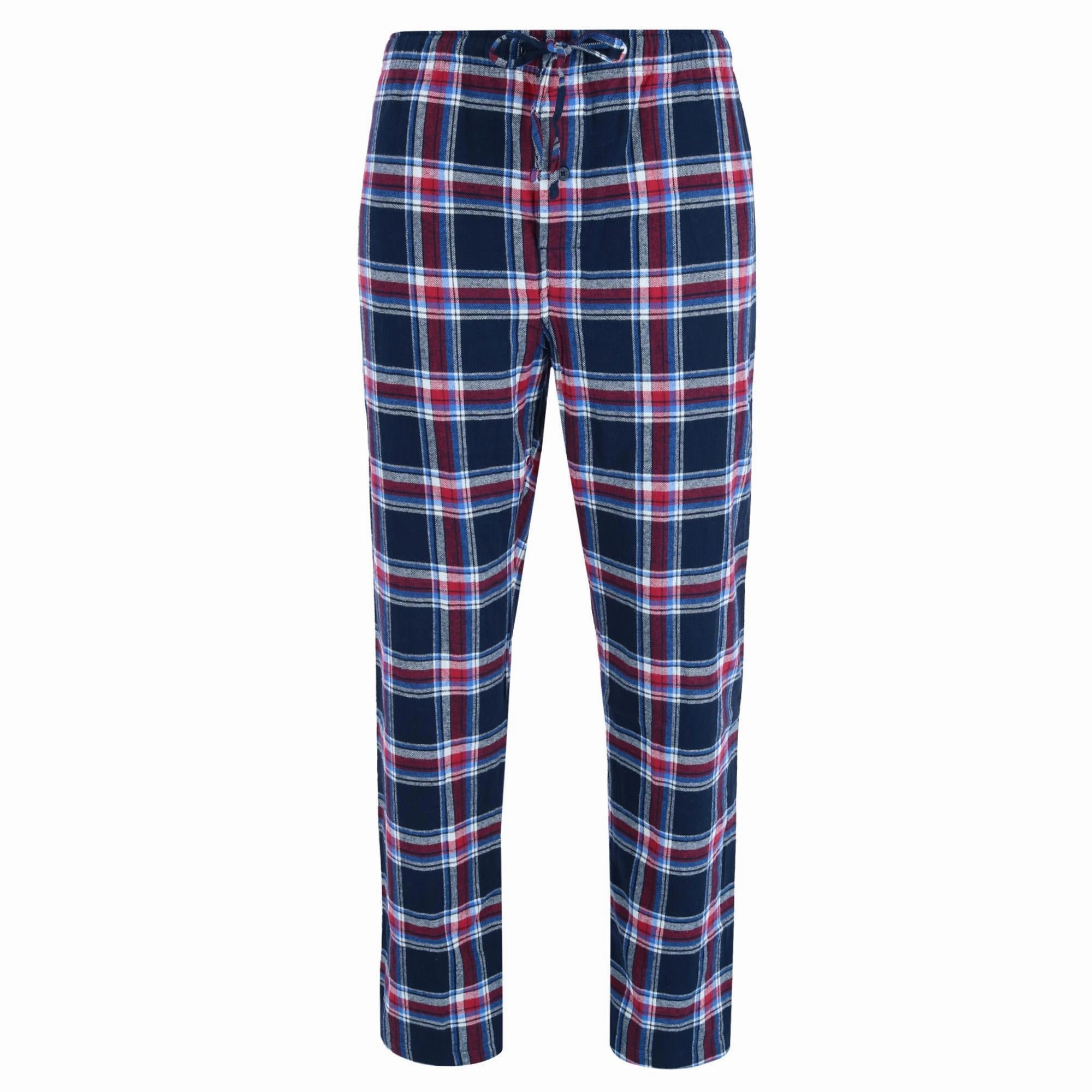 Men's Cotton Long Sleeve Shirt and Flannel Pajama Pants