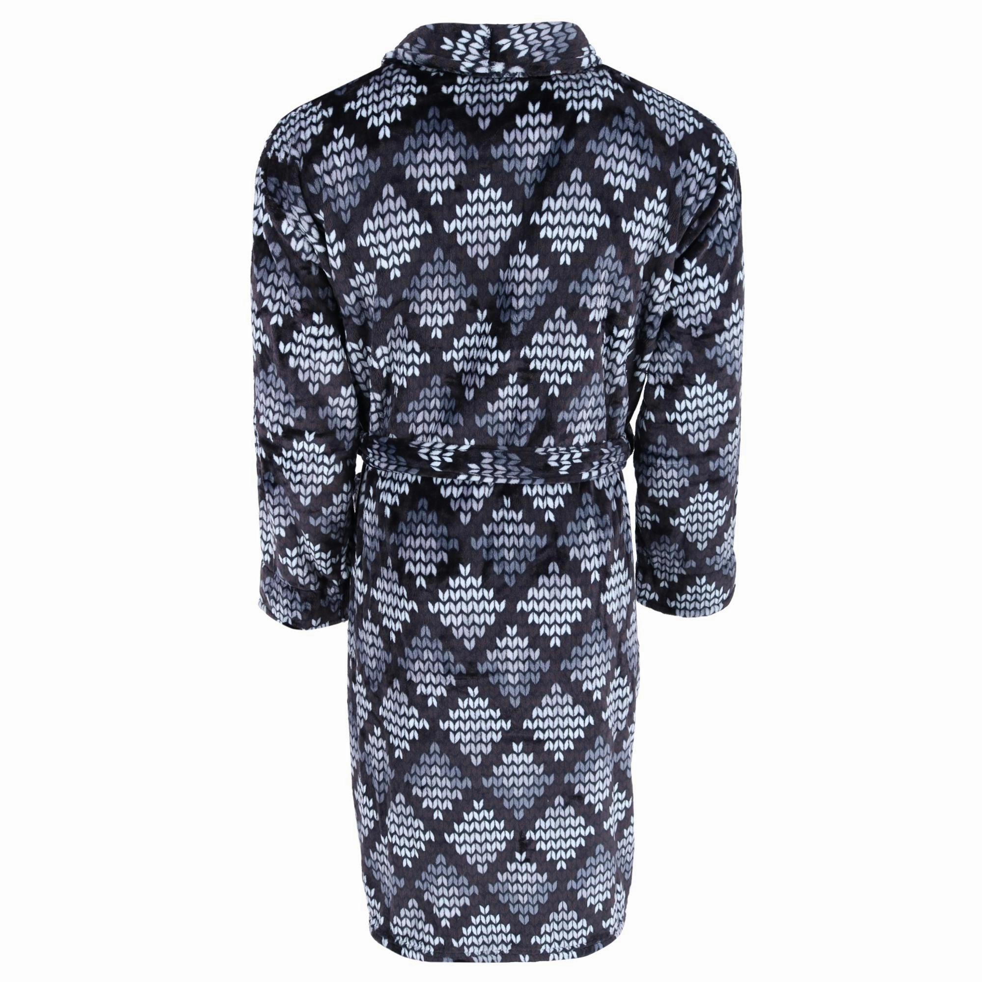Men's Diamond Pattern Plush Robe