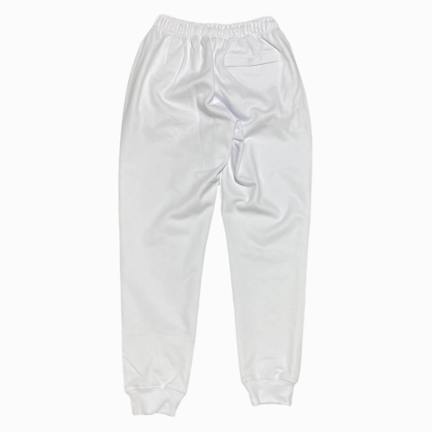 Men's Double Eye Sword Rhinestone Sweatpants In White