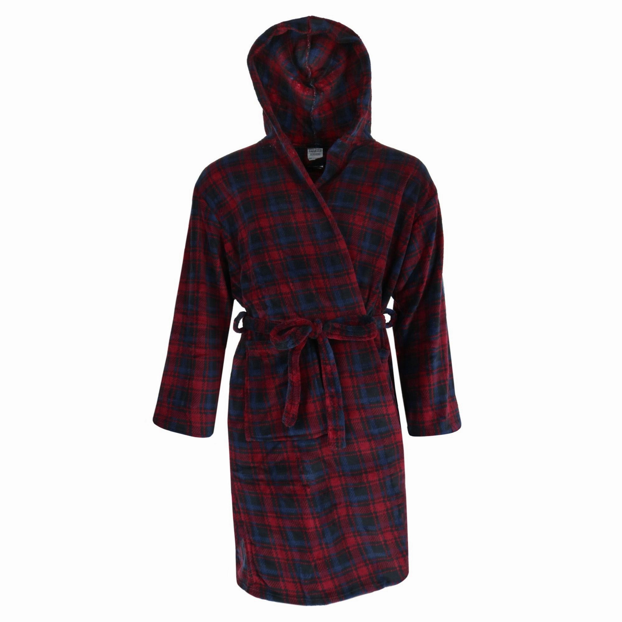 Men's Fleece Hooded Flannel Robe