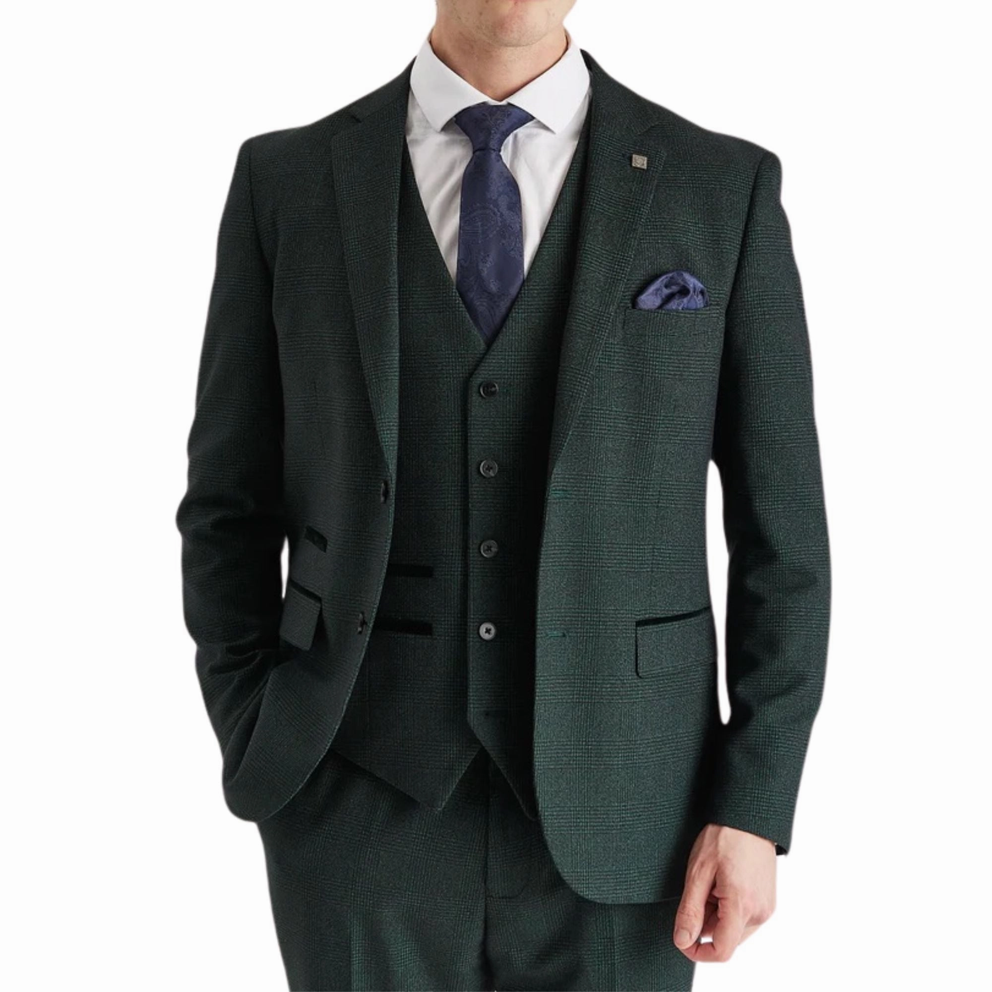 Men's Green Suit Blazer Prince Of Wales Formal Blazer
