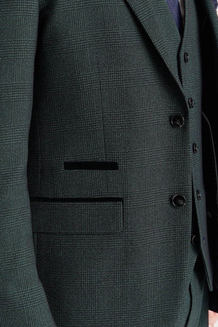 Men's Green Suit Blazer Prince Of Wales Formal Blazer