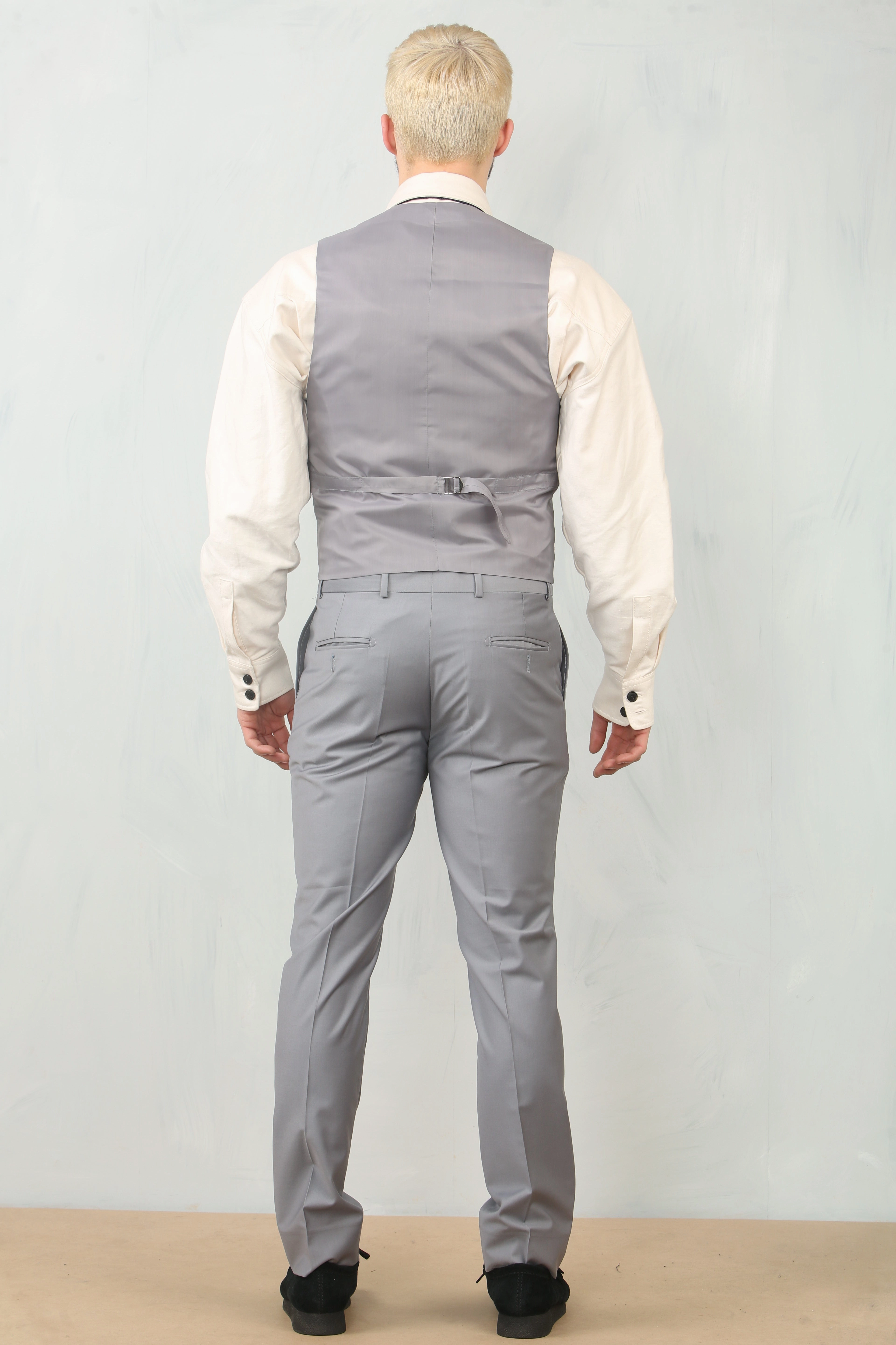 Men's Grey 3 Piece Formal Classic Prom Suit Workwear