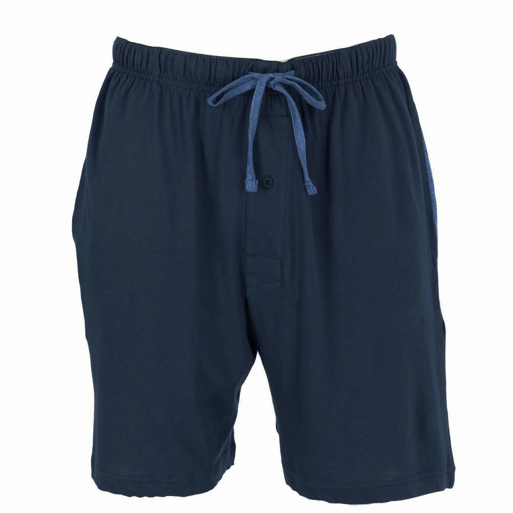Men's Jersey Knit Cotton Button Fly Pajama Sleep Shorts