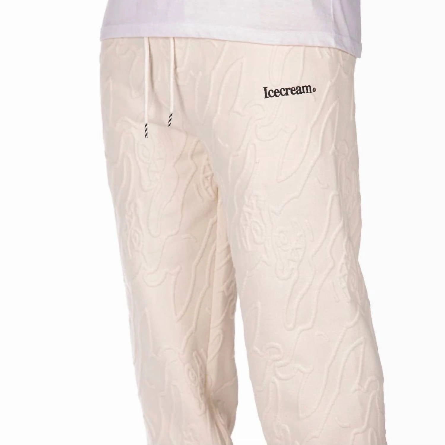 Men's Laced Sweatpants In Antique White