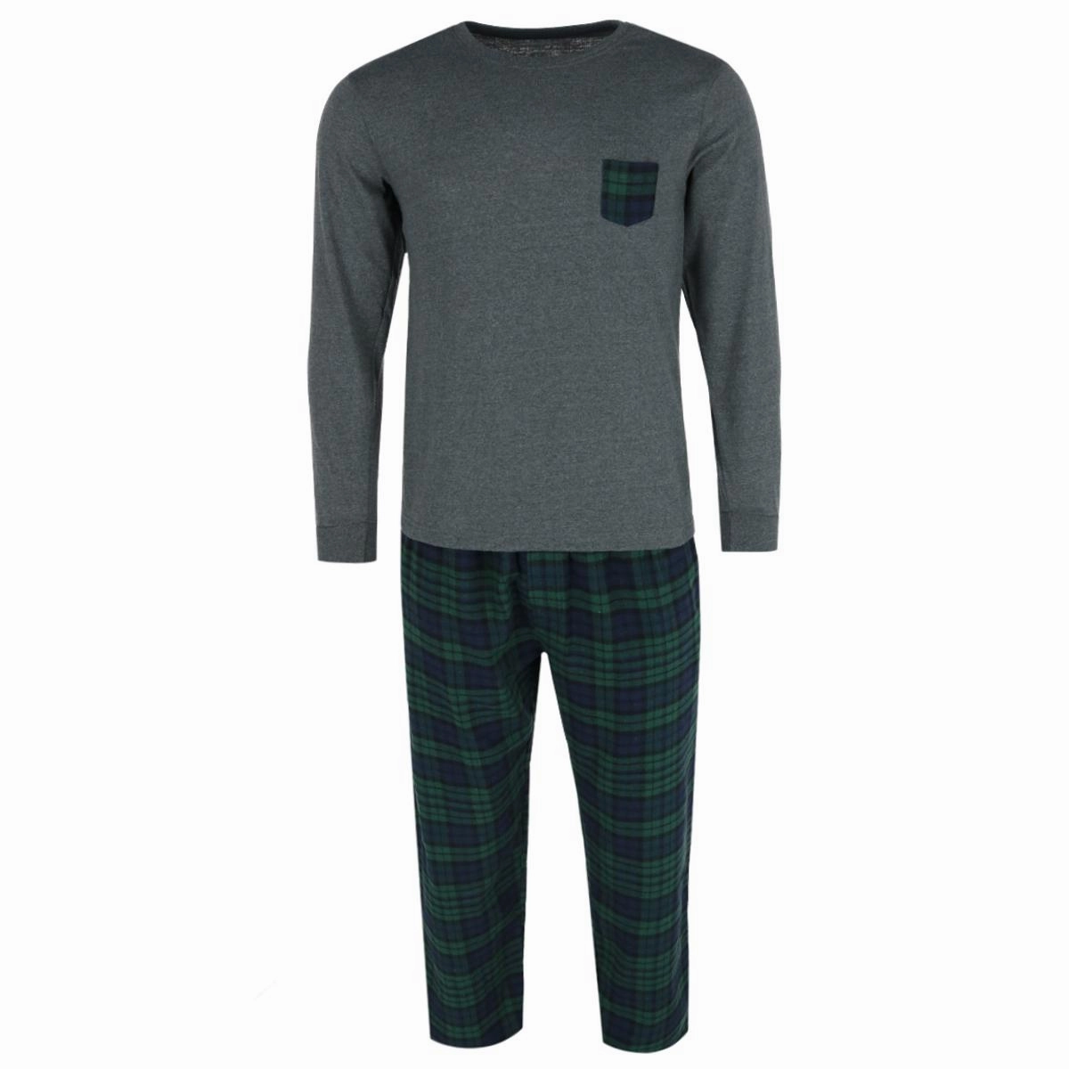 Men's Long Sleeve and Flannel Pant Pajama Set
