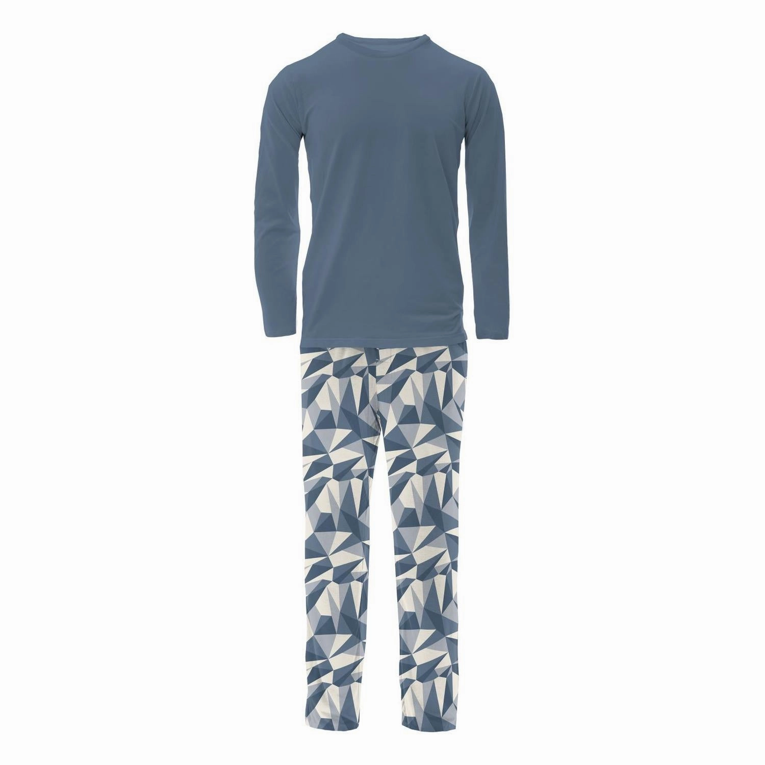 Men's Long Sleeve Pajama Set In Winter Ice