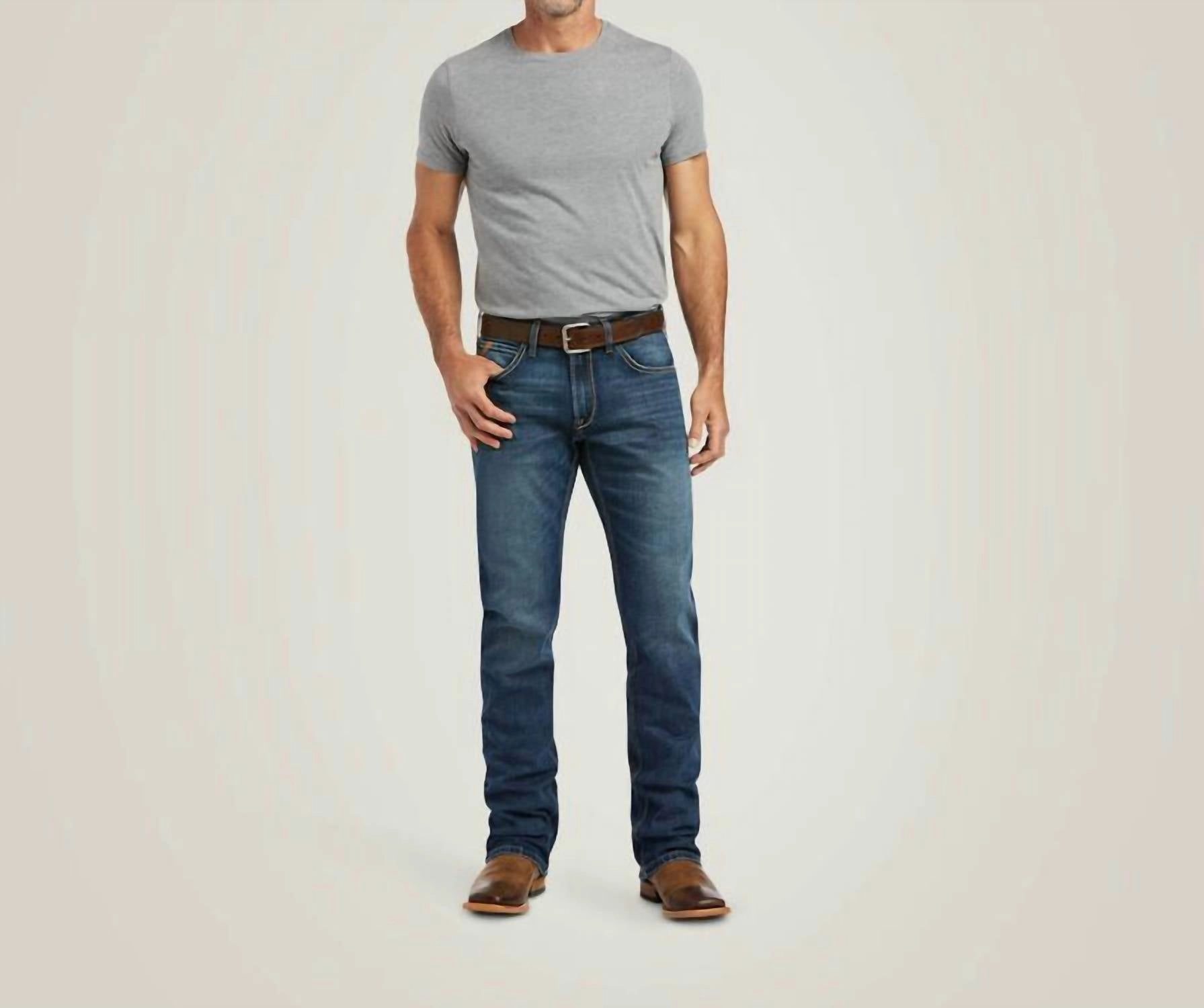 Men's M5 Straight Stretch Madera Stackable Straight Leg Jean - Length 44" In Heath