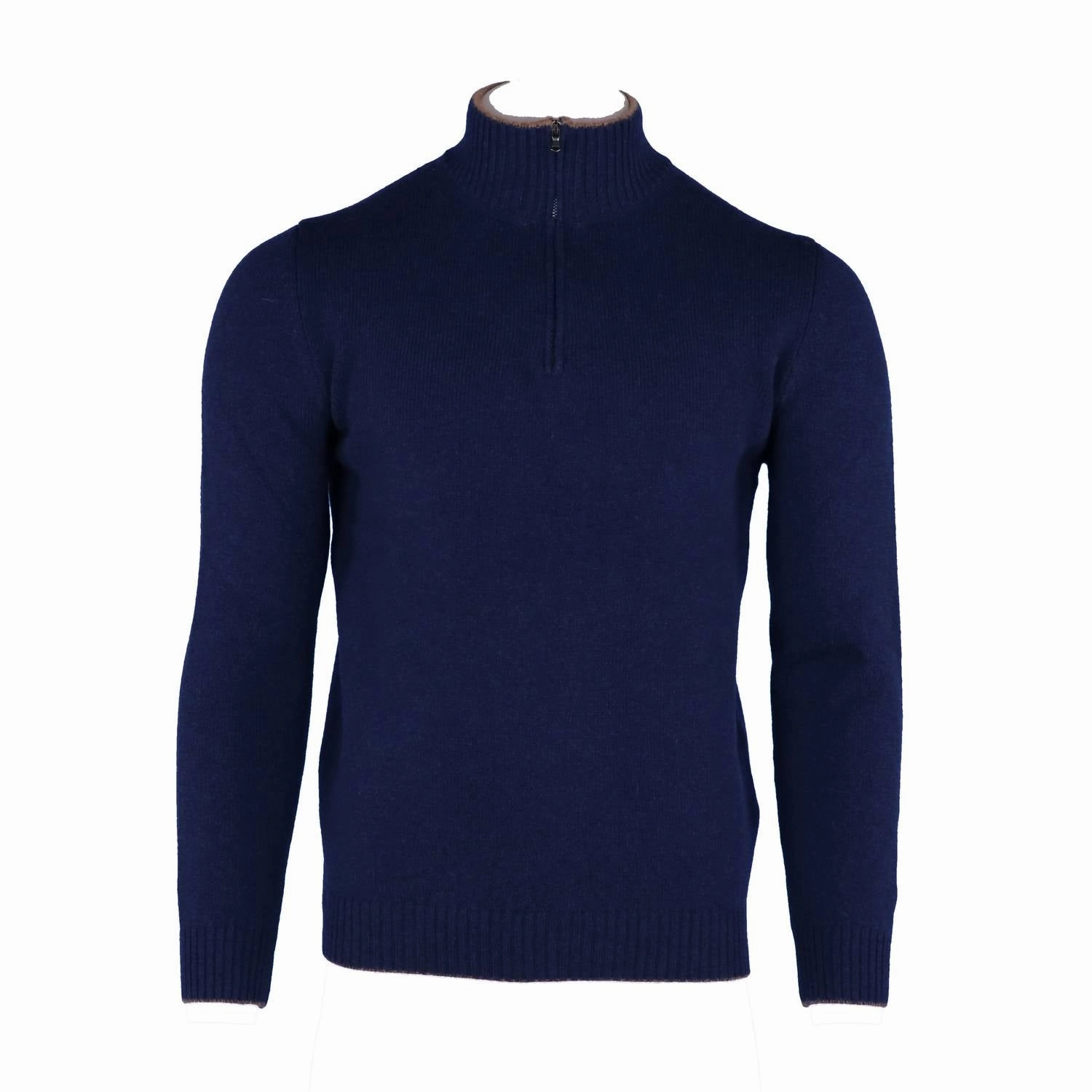 Men's Merino Wool Quarter Zip Sweater In Navy
