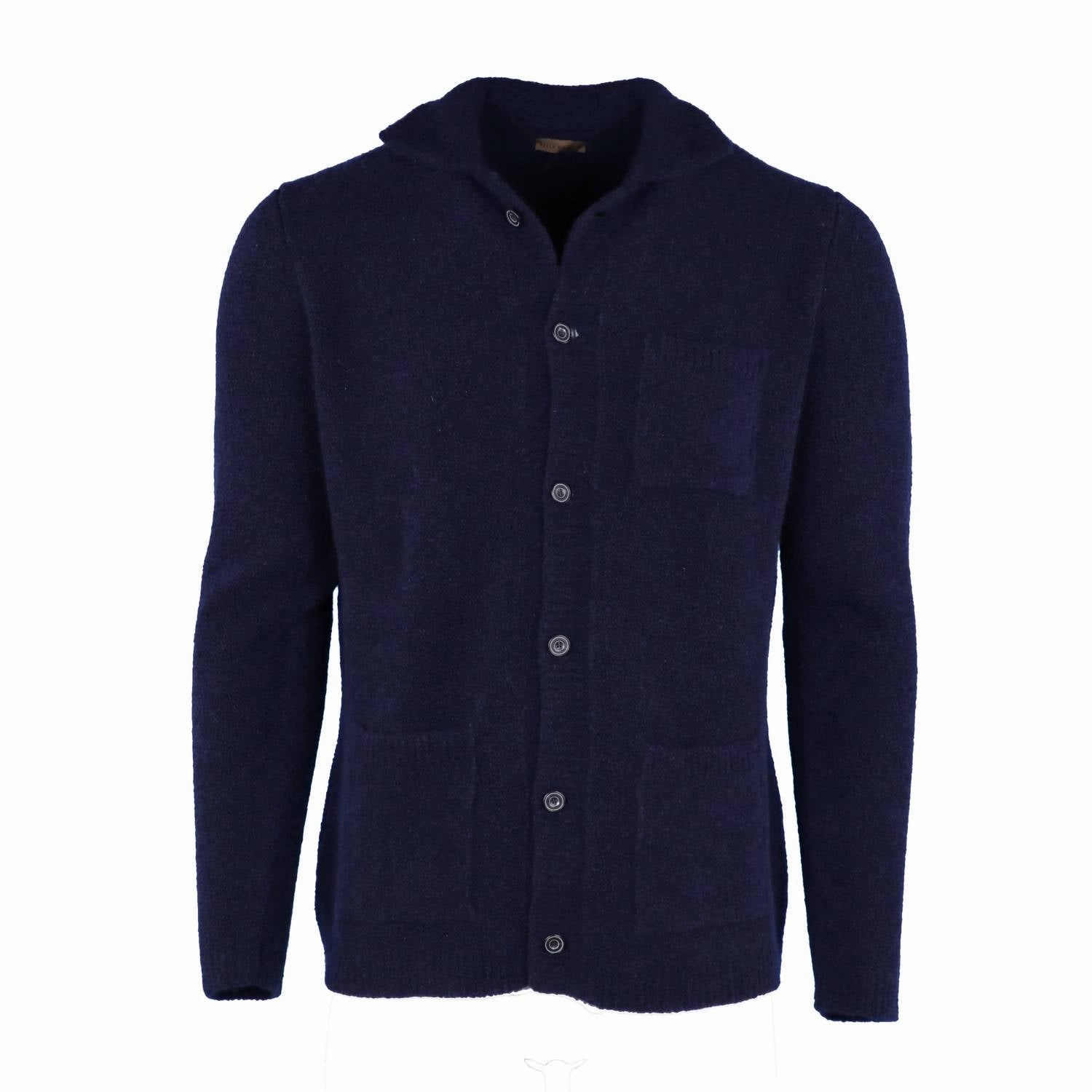 Men's Mykonos Cashmere And Silk Boucle Cardigan-Blazer In Dark Navy Blue