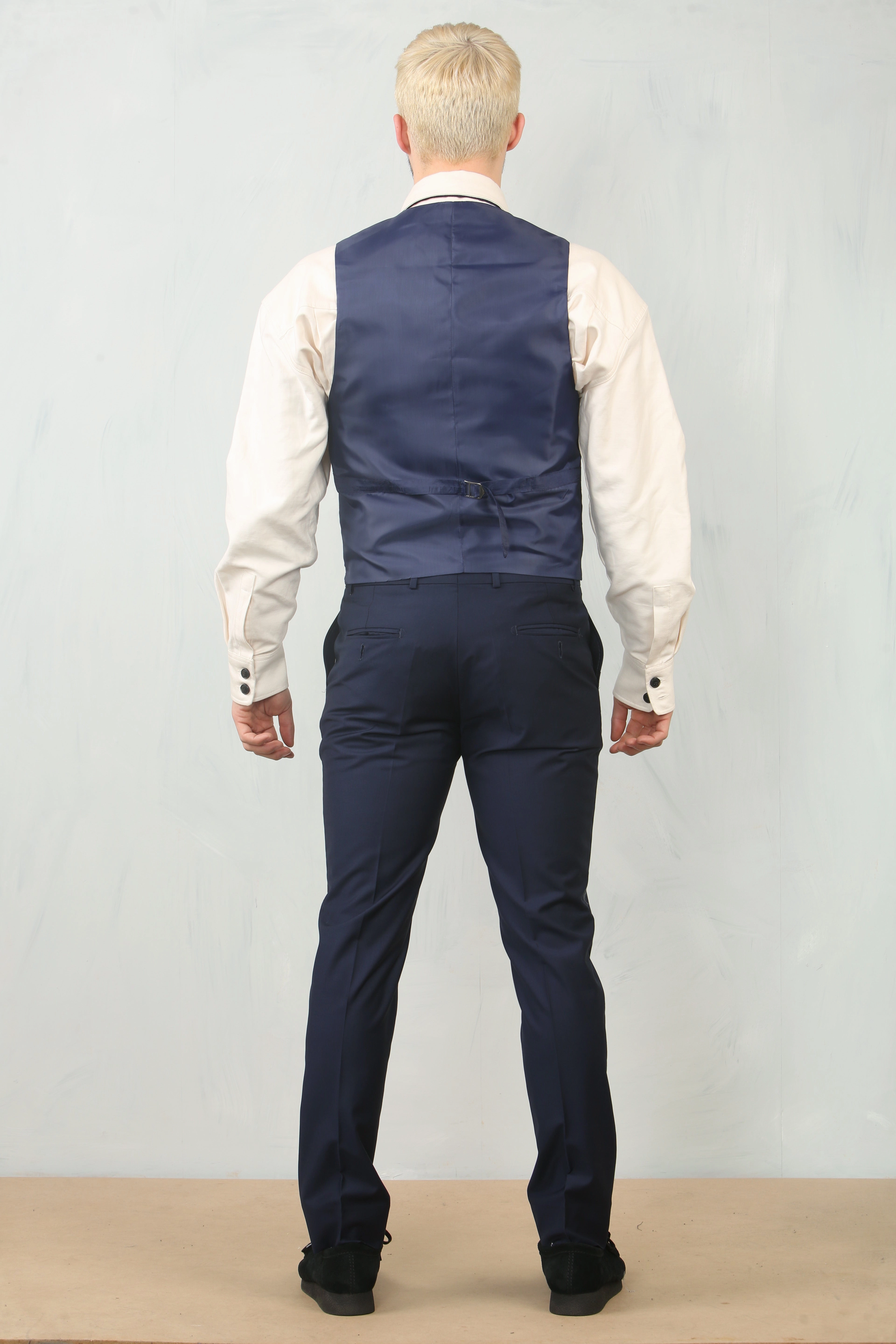 Men's Navy 3 Piece Formal Classic Prom Suit Workwear