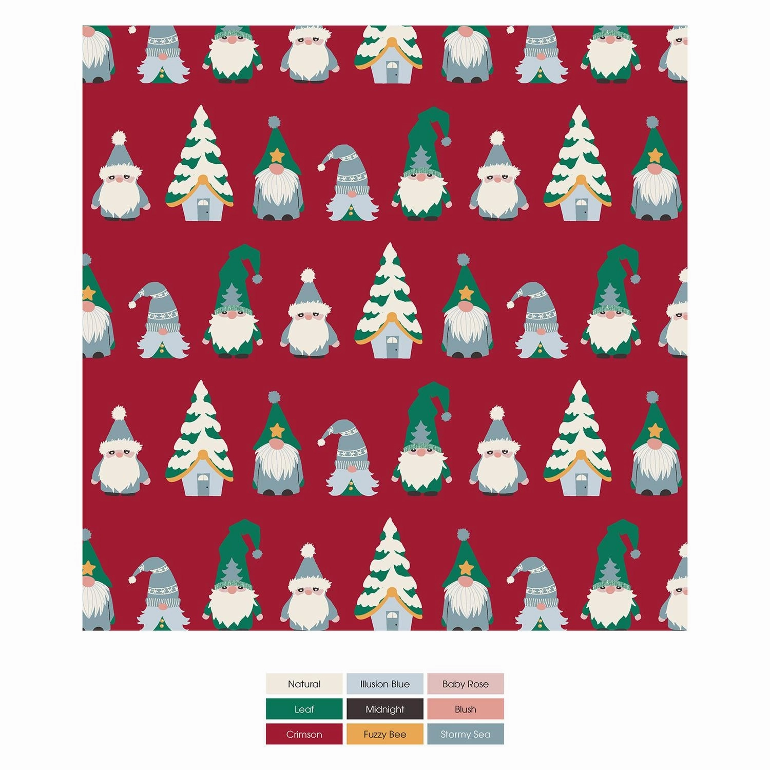 Men's Print Pajama Pants In Crimson Gnomes