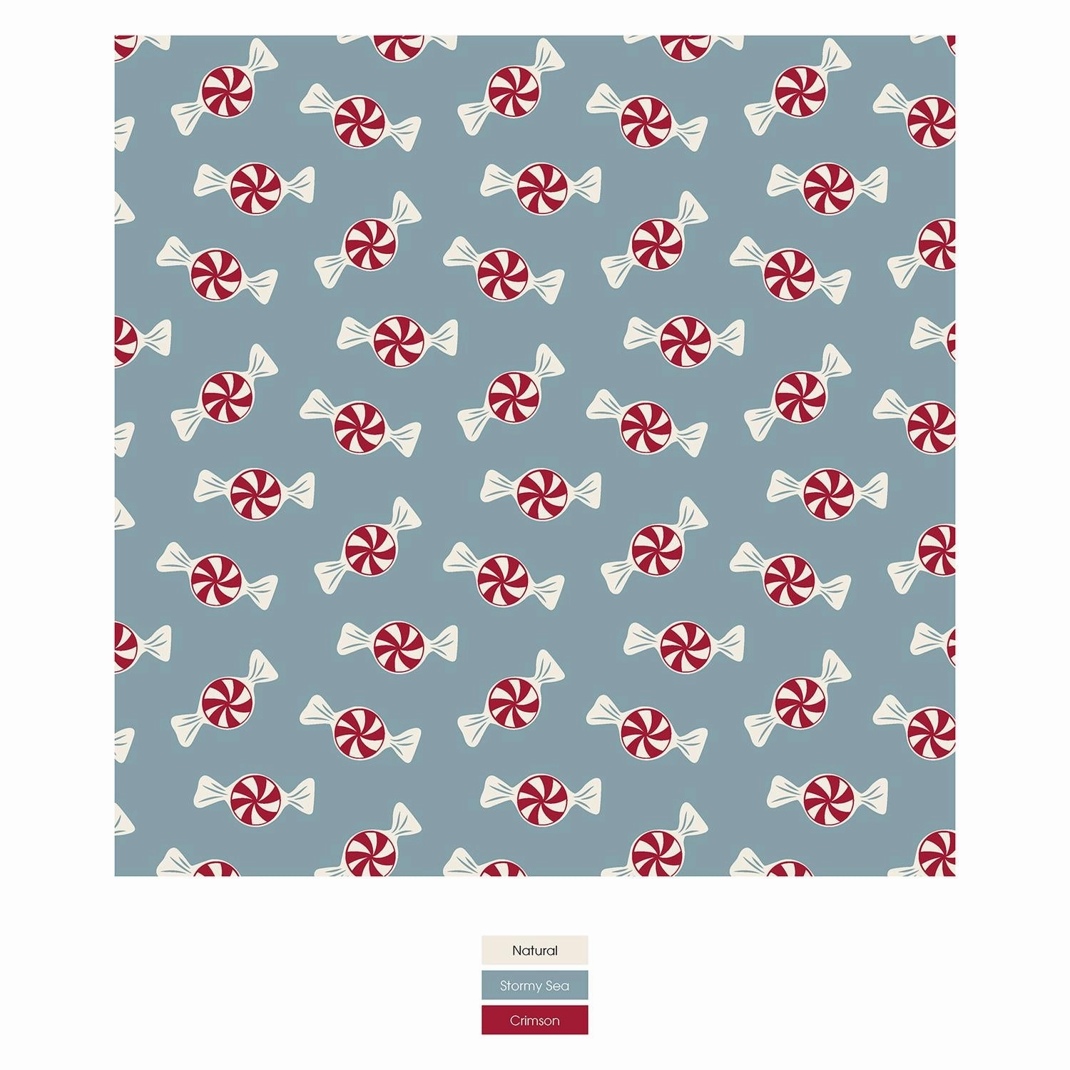 Men's Print Pajama Pants In Stormy Sea Peppermints