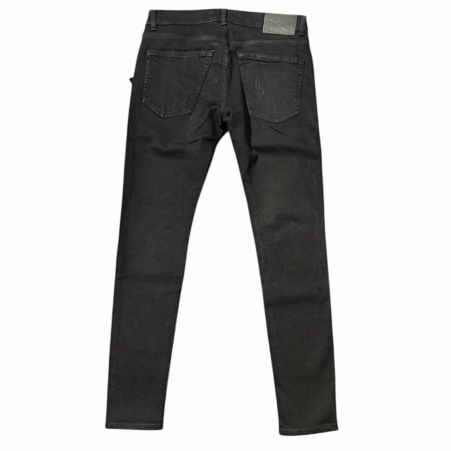 Men's Skinny Denim Jean In Jet Black