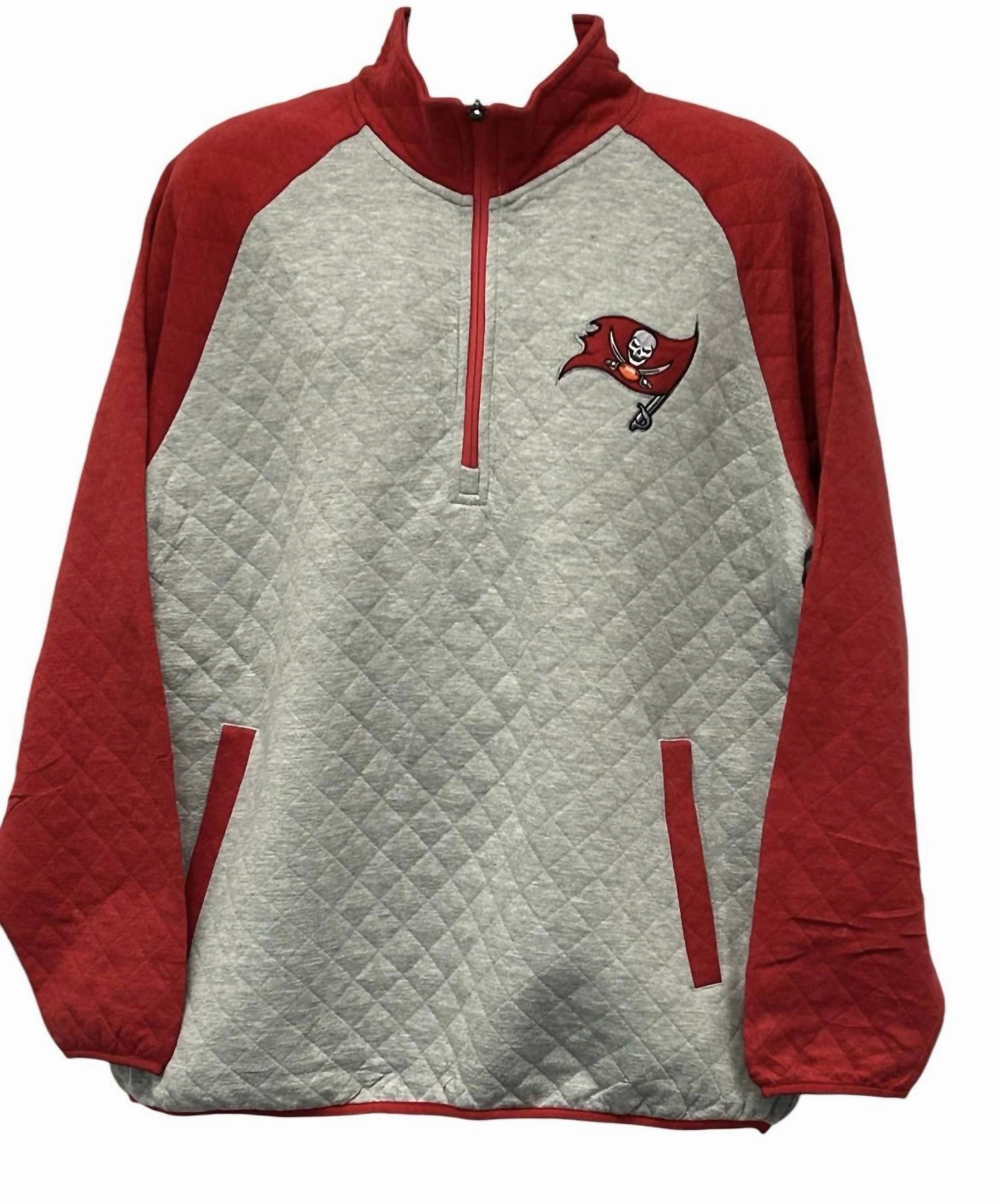 Men's Tampa Bay Buccaneers 1/4-Zip Pullover In Grey
