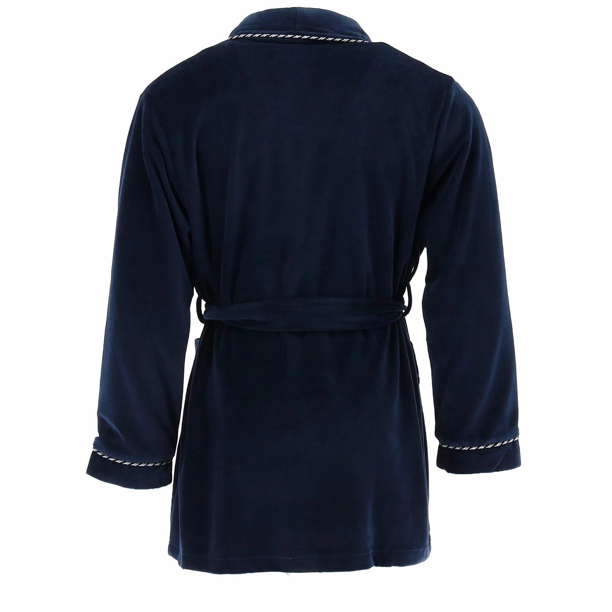 Men's Velour Smoking Jacket with Satin Lining