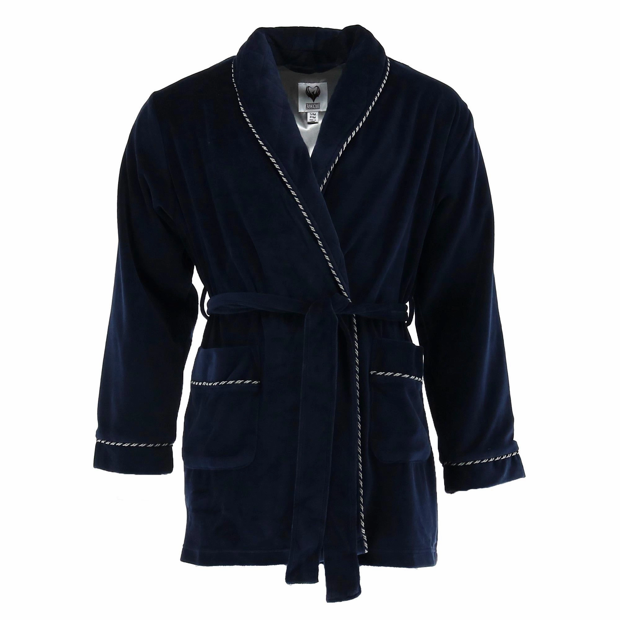 Men's Velour Smoking Jacket with Satin Lining