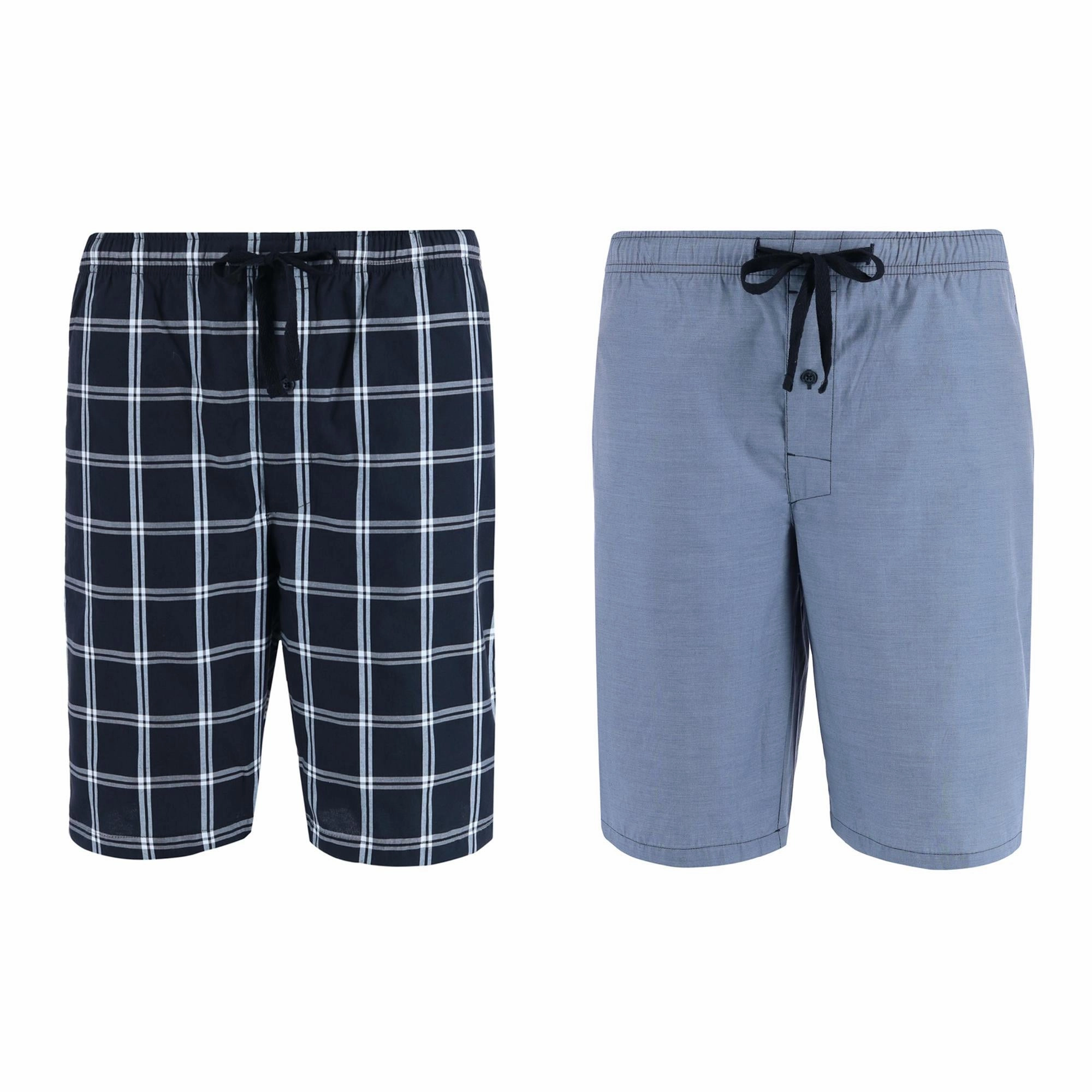 Men's Woven Cotton Pajama Sleep Shorts (Pack of 2)