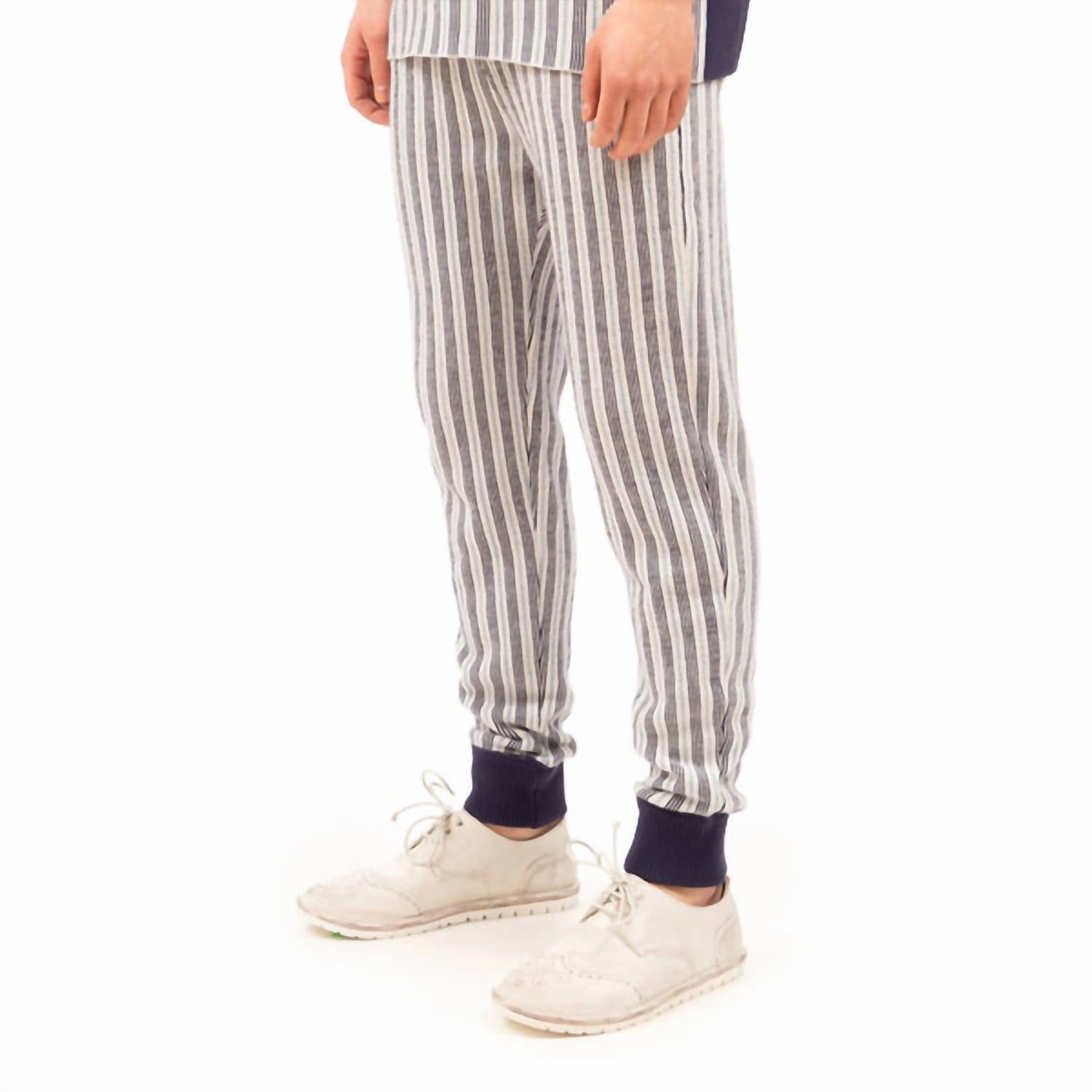 Men's Woven Stripe Sweatpants In Multi