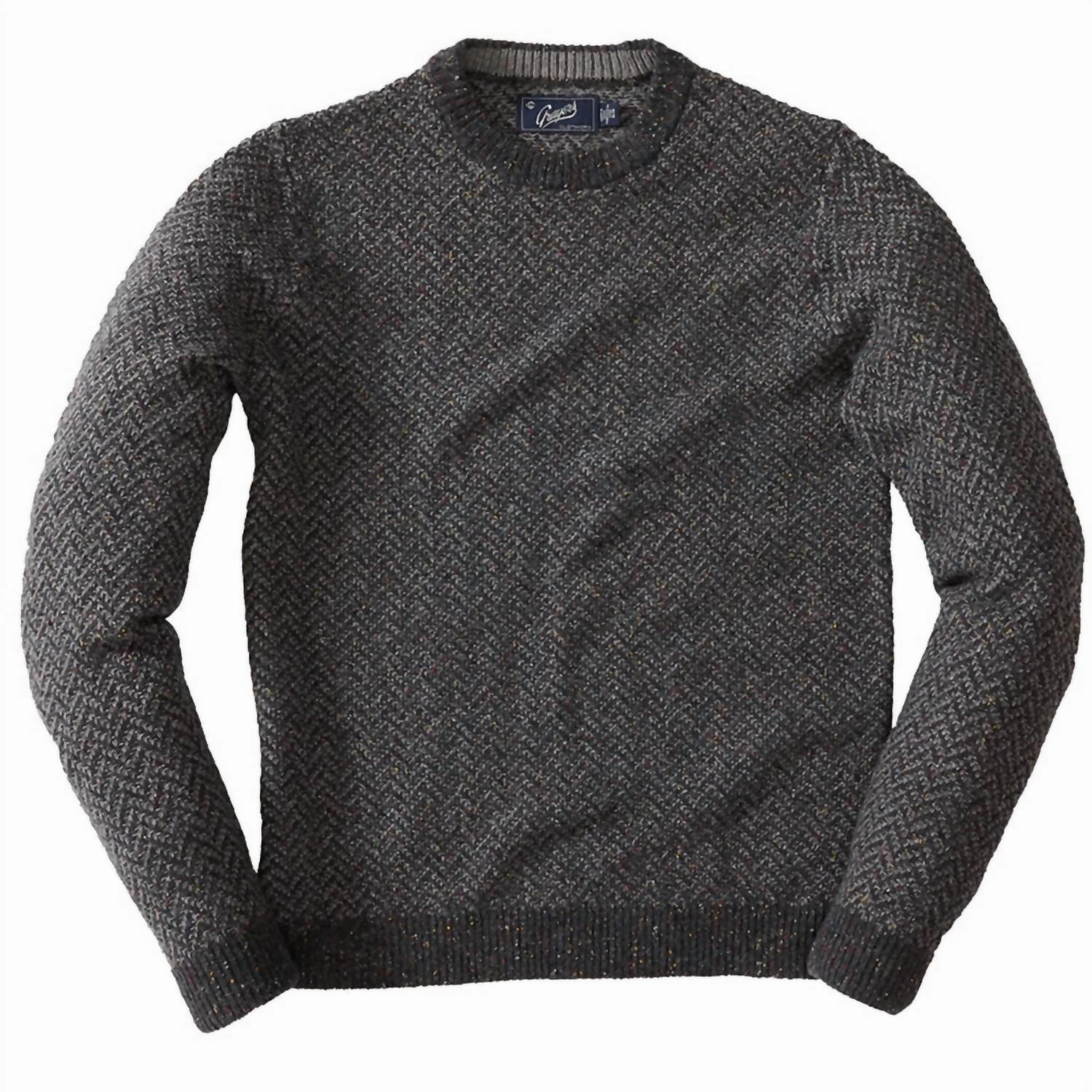 Men's Zermatt Herringbone Crew Neck Sweater In Grey