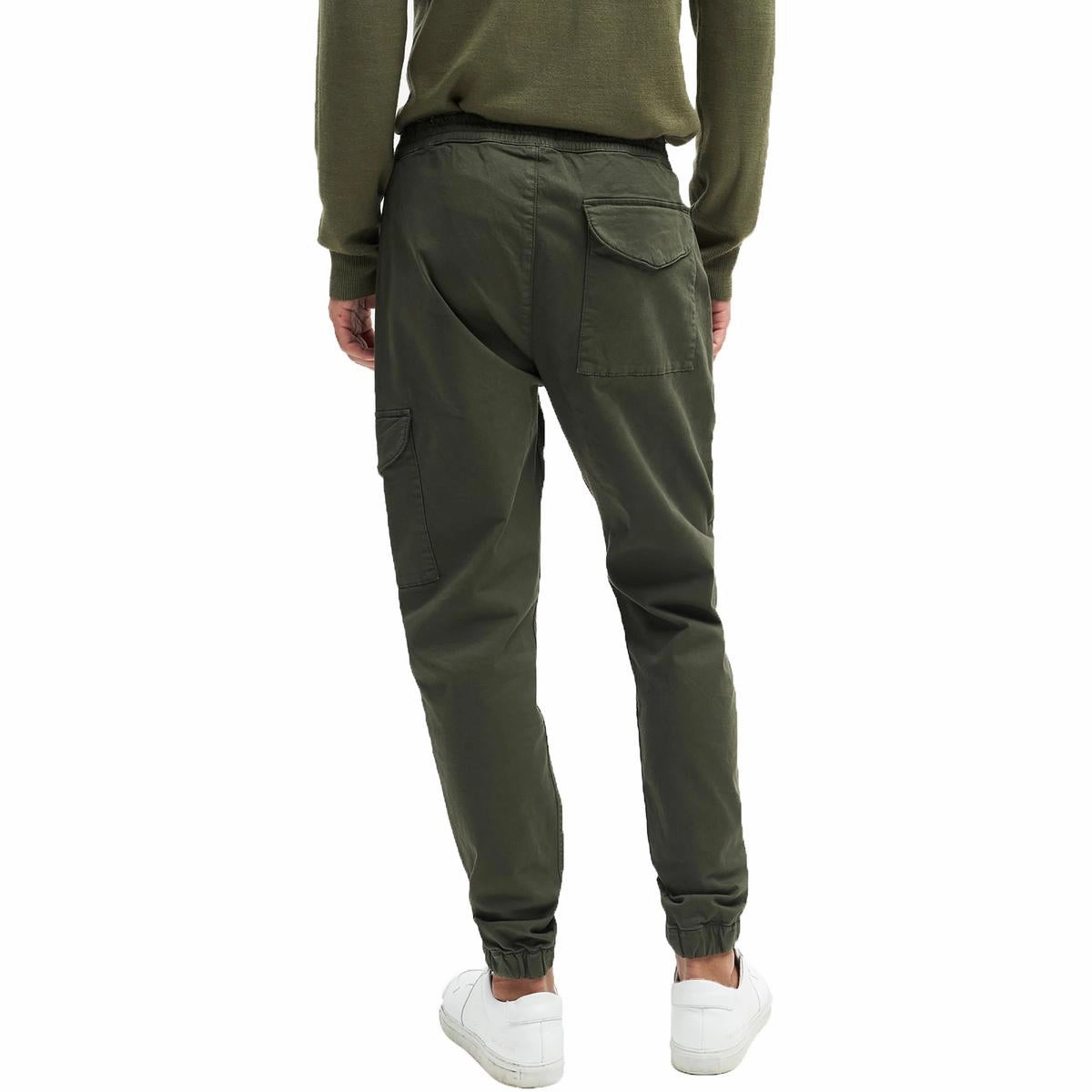 Mens Banded Bottom Twill Cargo Pants
