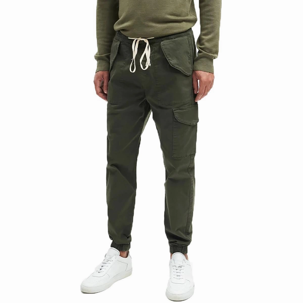 Mens Banded Bottom Twill Cargo Pants