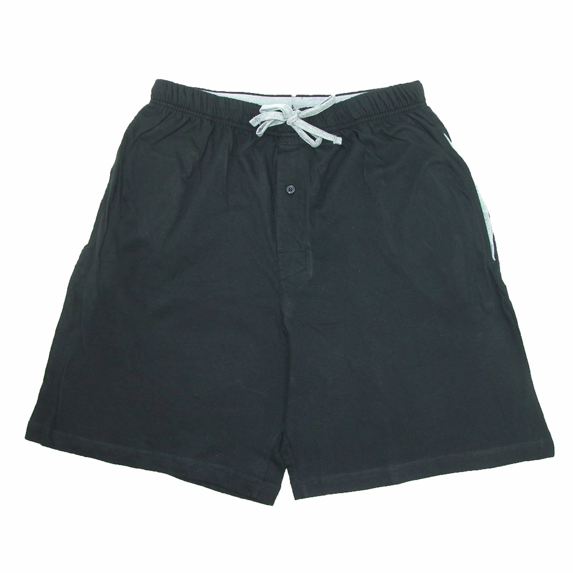 Mens Big & Tall Jersey Knit Cotton Button Fly Pajama Sleep Shorts