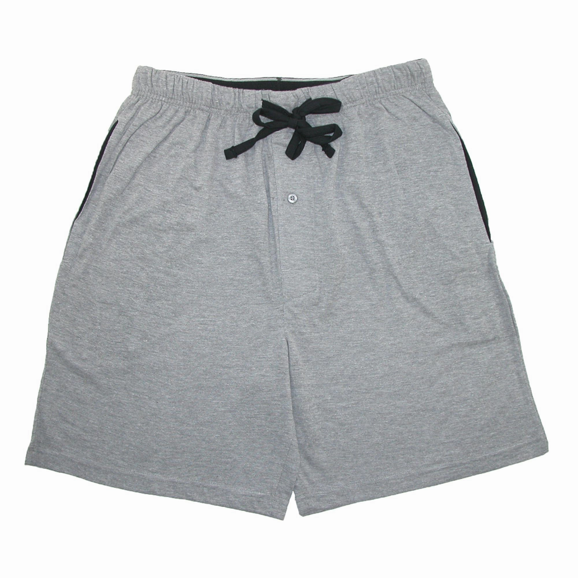 Mens Big & Tall Jersey Knit Cotton Button Fly Pajama Sleep Shorts