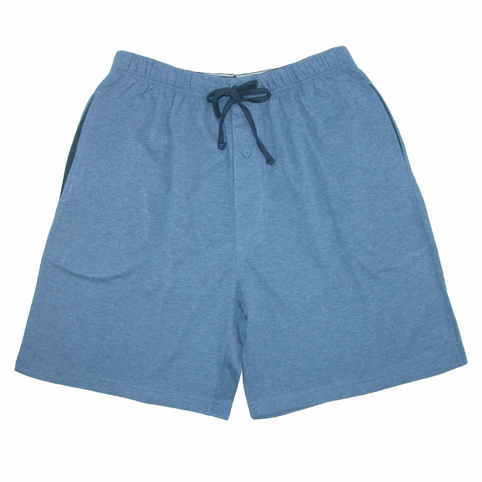 Mens Big & Tall Jersey Knit Cotton Button Fly Pajama Sleep Shorts