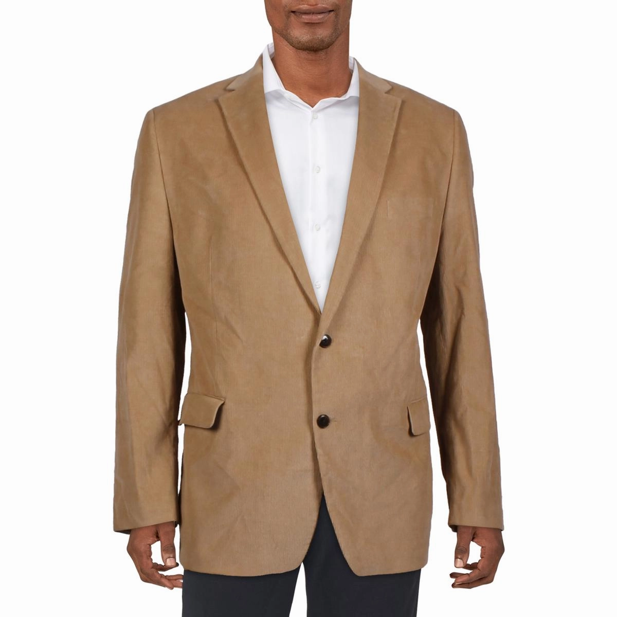 Mens Collar Corduroy Two-Button Blazer