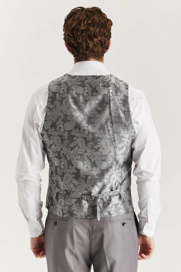Mens Grey Tailored 3 Piece Suit Formal Classic Suit