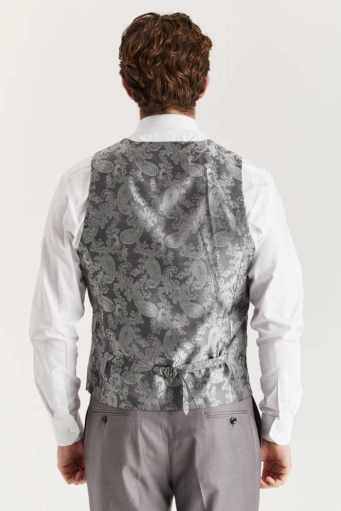 Mens Grey Tailored Waistcoat Smart Formal Vest