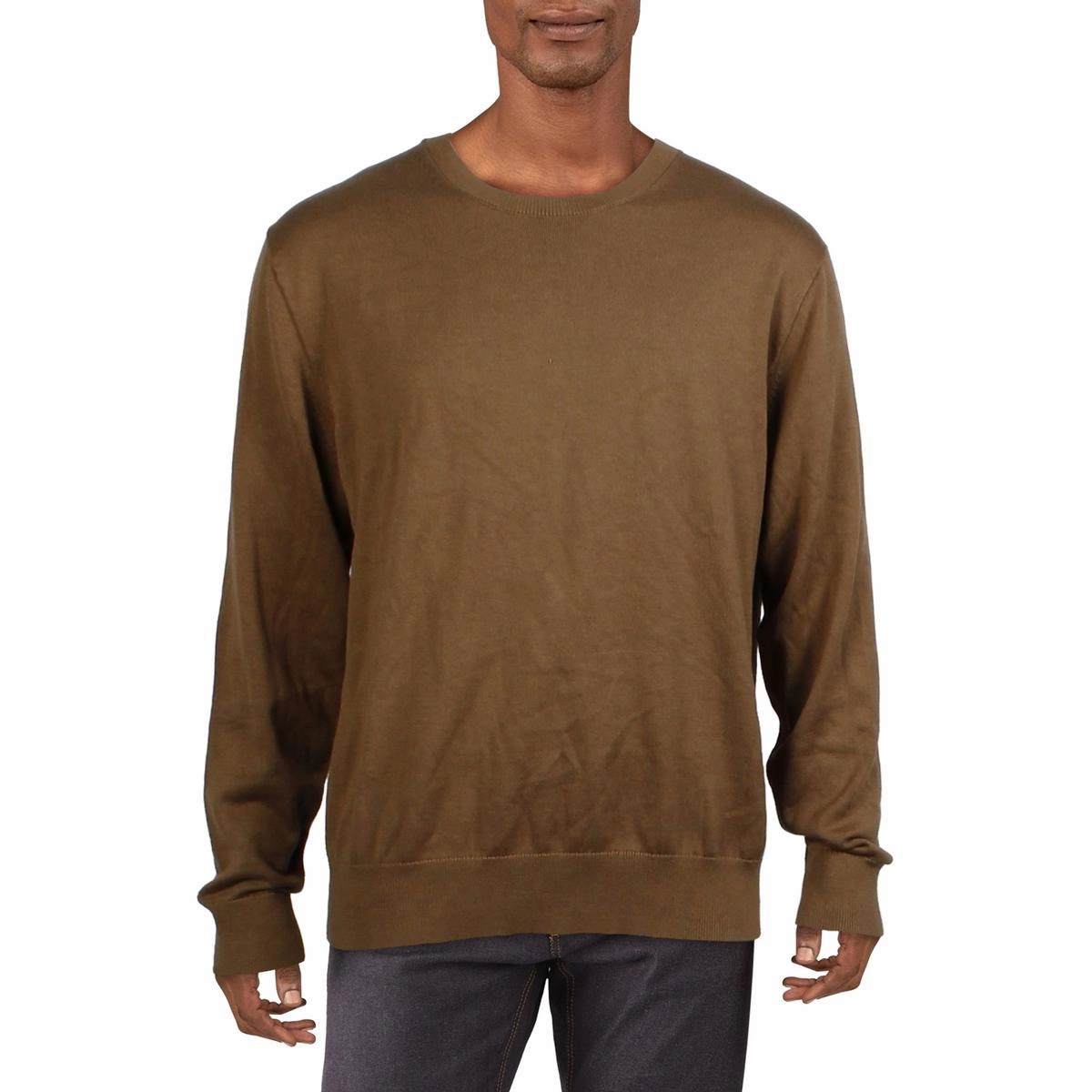 Mens Heathered Cotton Pullover Sweater
