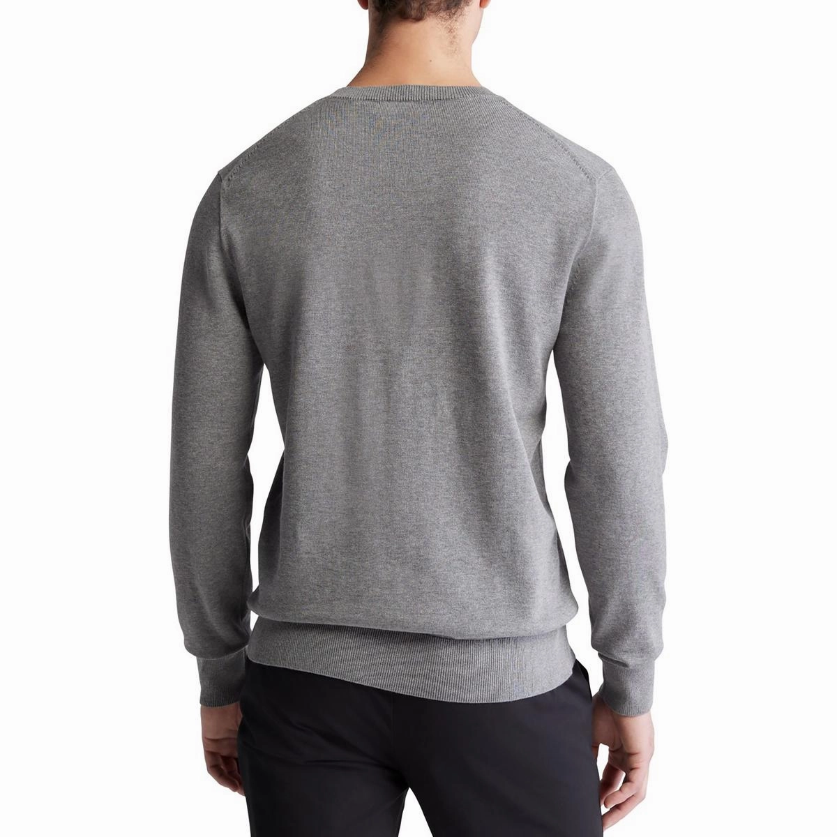 Mens Heathered Cotton Pullover Sweater