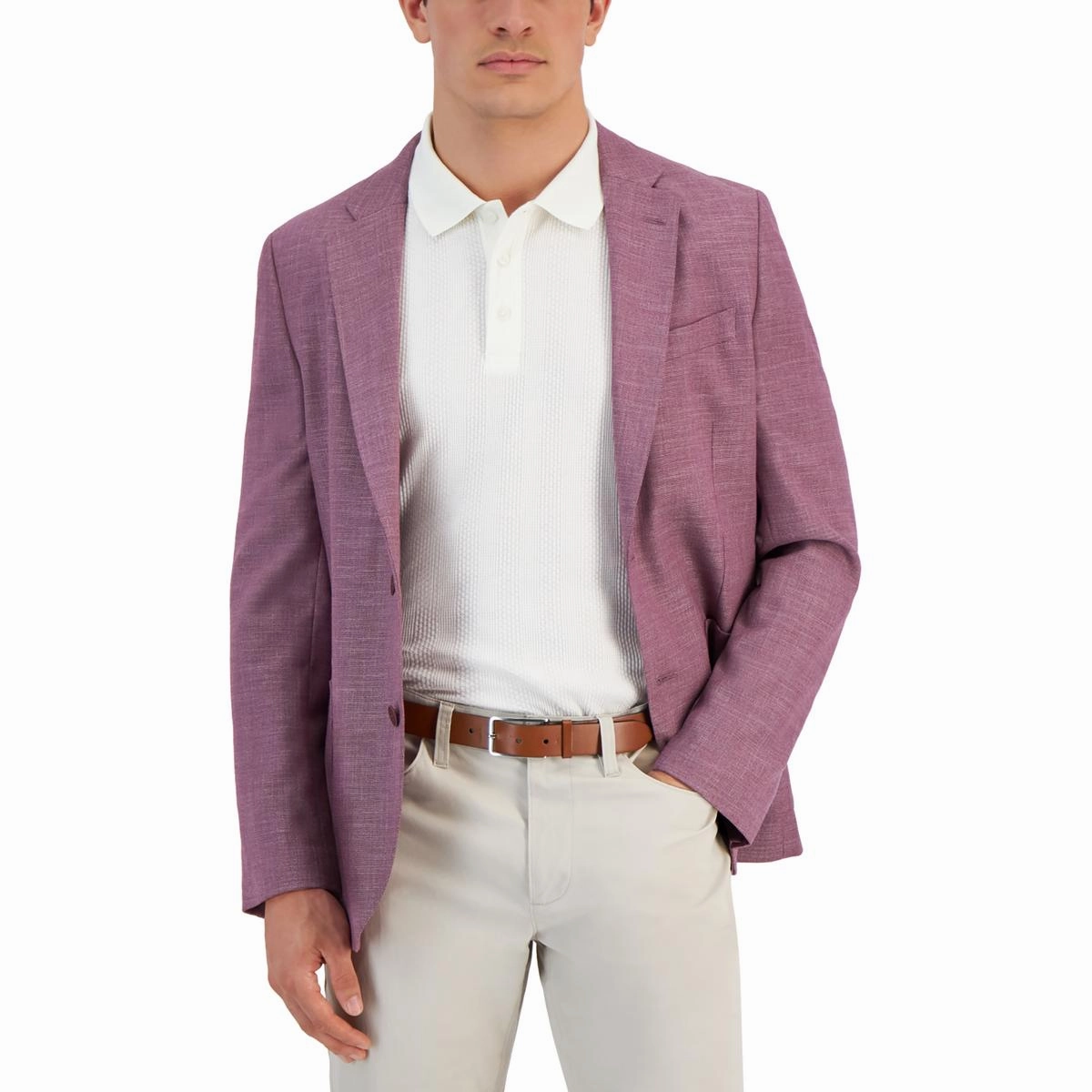 Mens Heathered Polyester Sportcoat