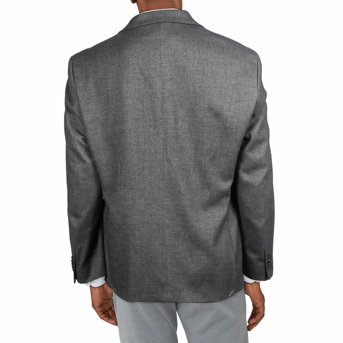 Mens Heathered Polyester Two-Button Blazer