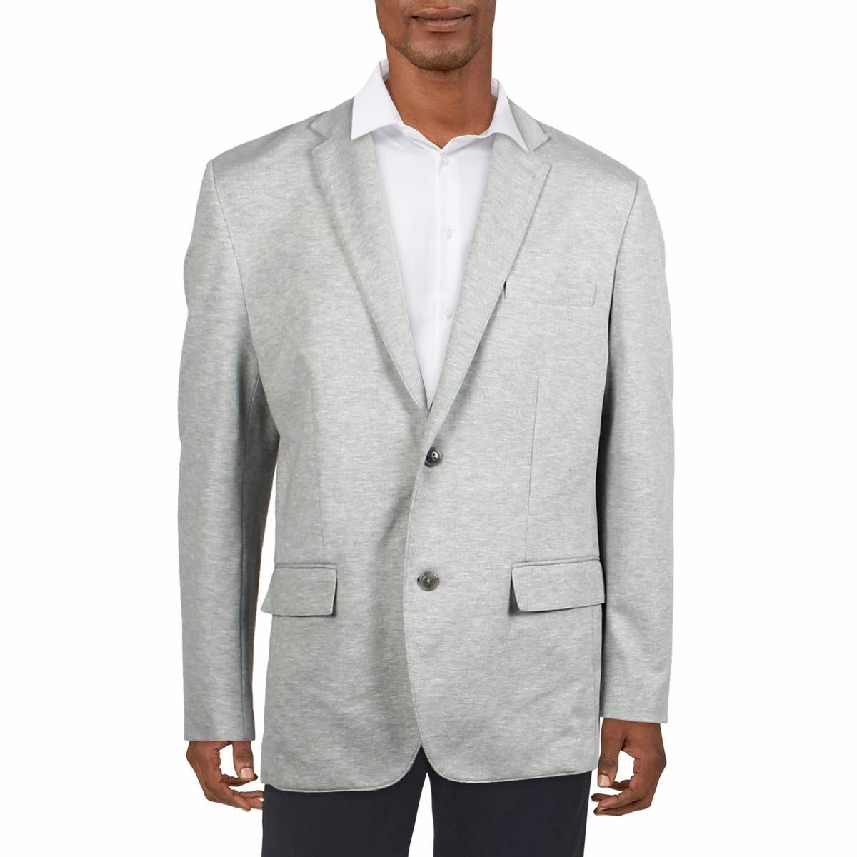 Mens Heathered Rayon Two-Button Blazer