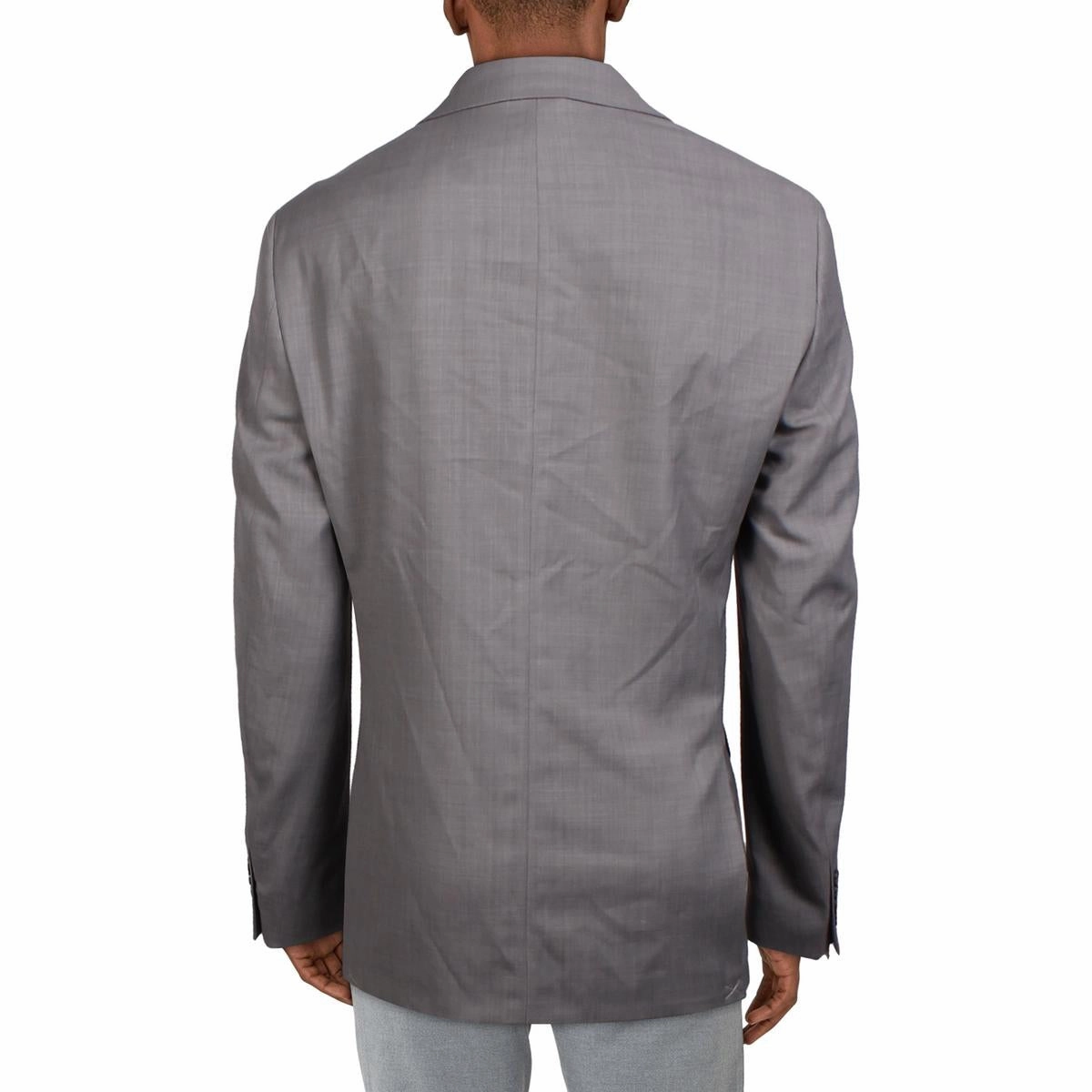 Mens Heathered Wool Two-Button Blazer