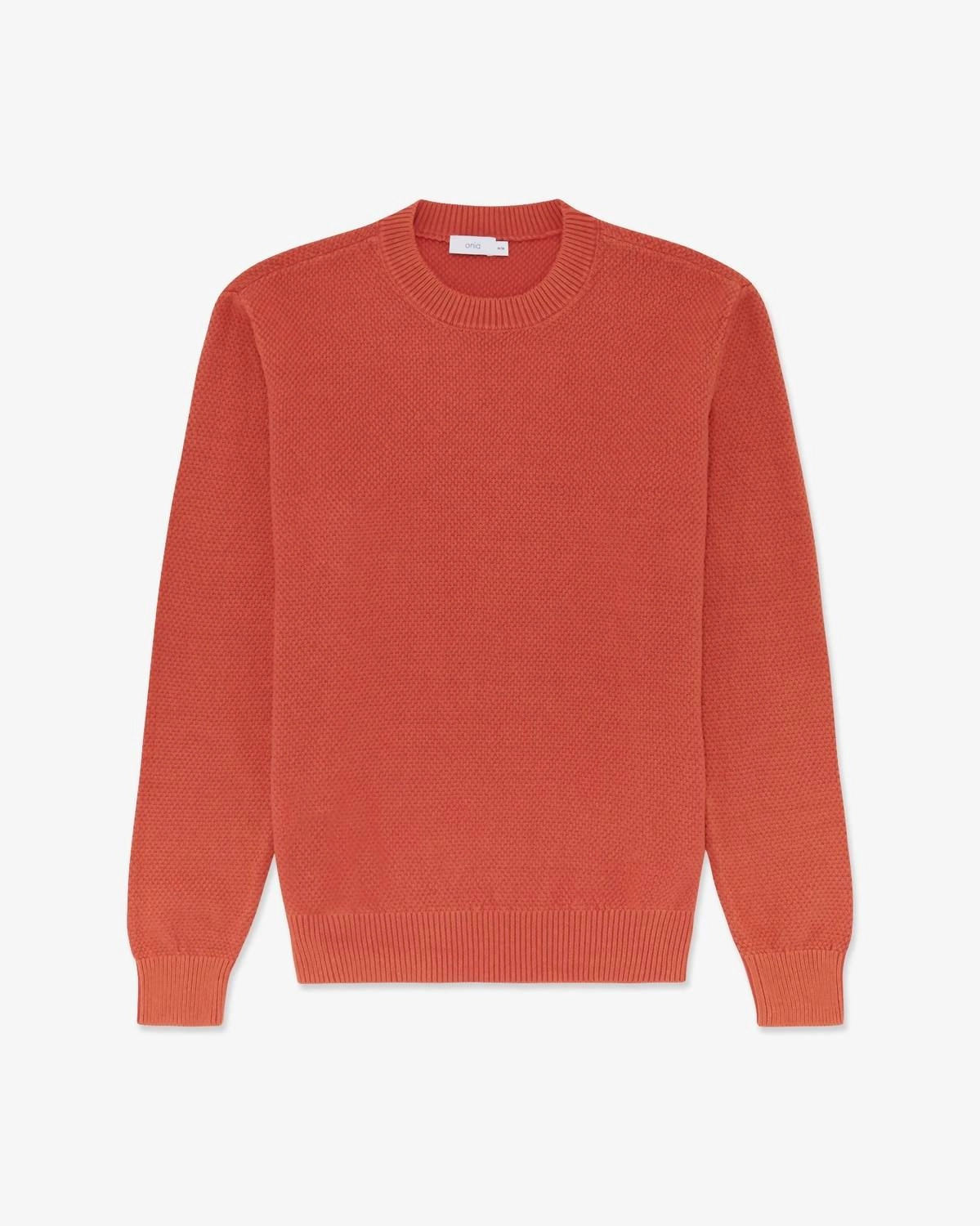 Mens Pigment Dye Sweater In Spiced Ginger