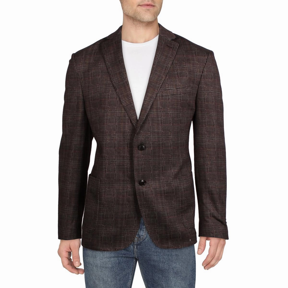 Mens Plaid Polyester Sportcoat
