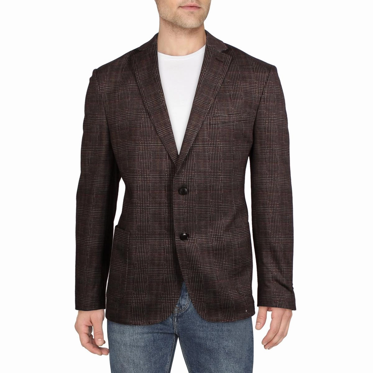 Mens Plaid Polyester Sportcoat