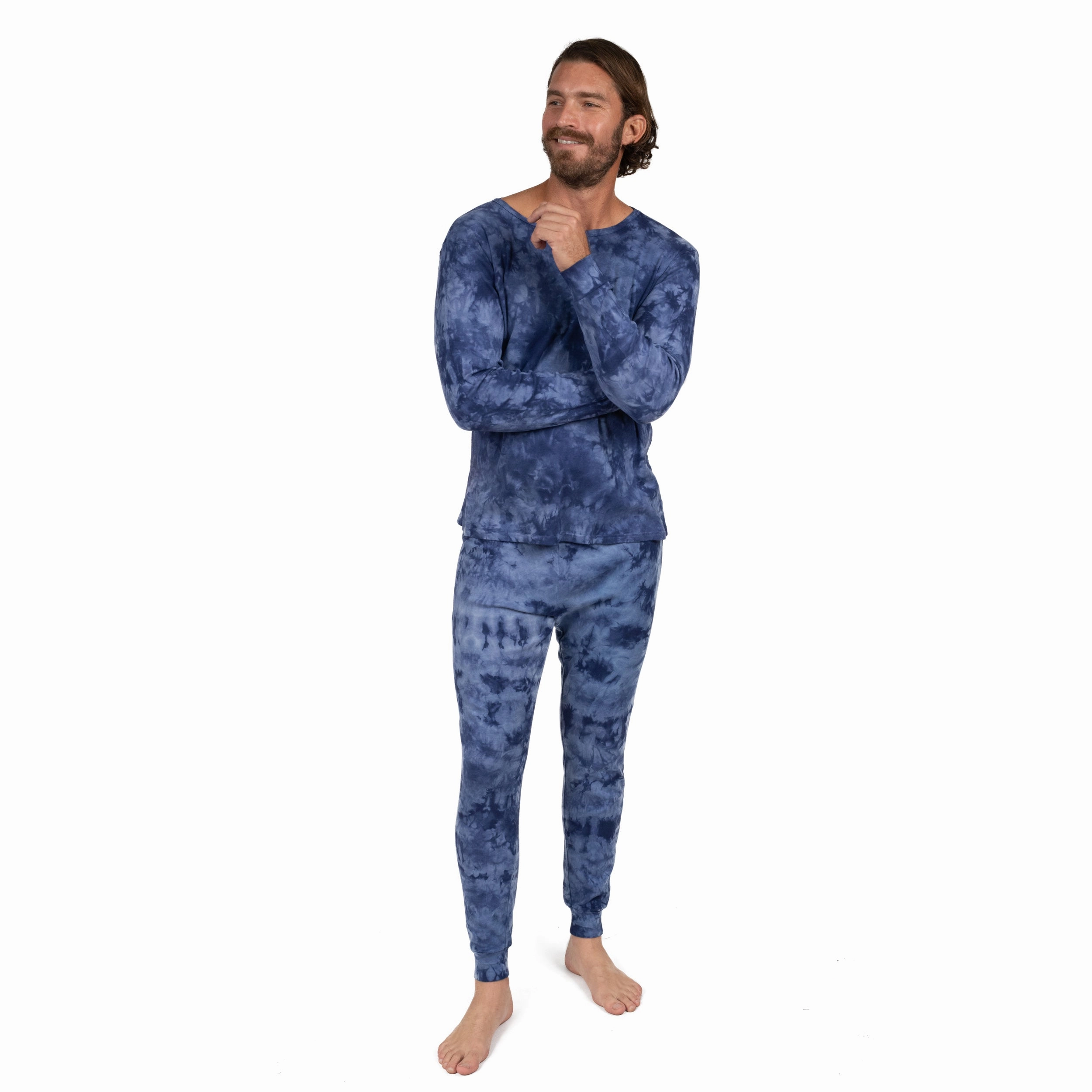 Mens Two Piece Cotton Pajamas Tie Dye