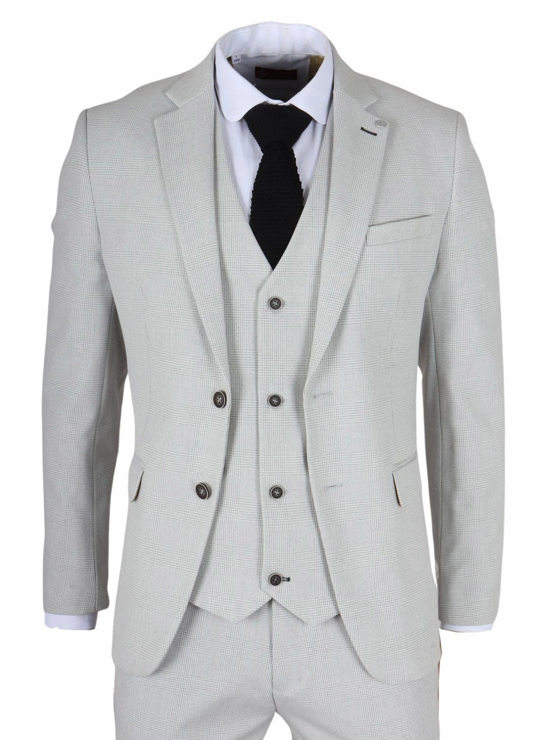 Miller 3 Piece Check Classic Plaid Tailored Fit Suit